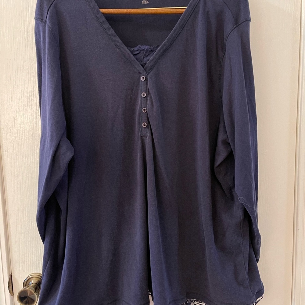 Woman Within Deep Blue Long Sleeve Tee